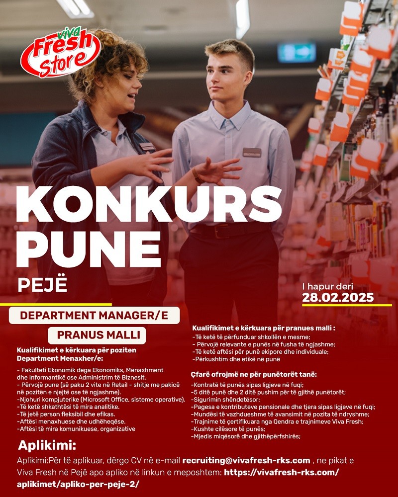 Department Manager/e, Pranues Malli